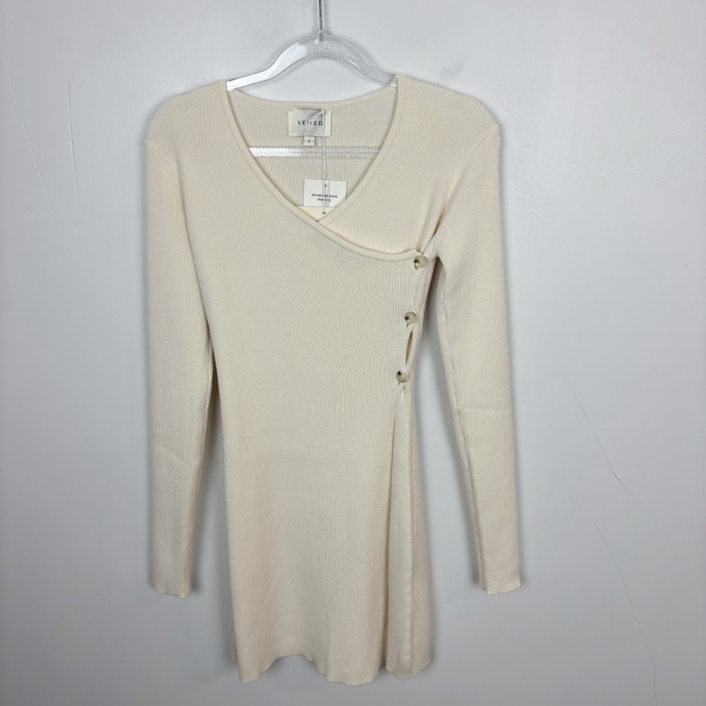 VEILED New York Rachel Ribbed Split Hem Top Size Small